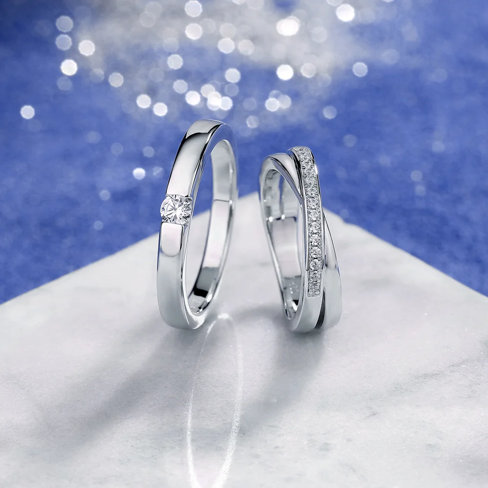 Rond gesneden Diamantwit Sterling Zilver Paarringen