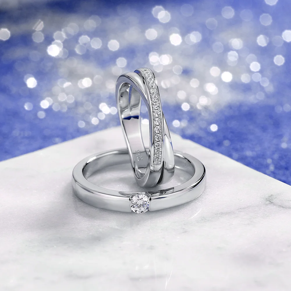 Rond gesneden Diamantwit Sterling Zilver Paarringen