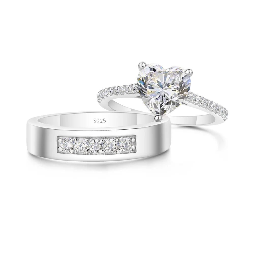 Hartsnede Diamantwit Sterling Zilver Paarringen