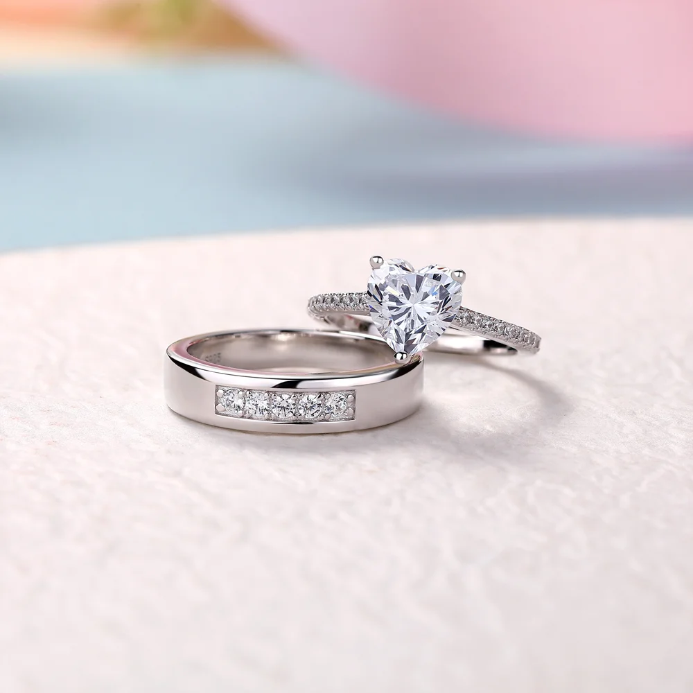 Hartsnede Diamantwit Sterling Zilver Paarringen