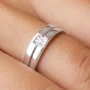 Rond gesneden Diamantwit Sterling Zilver Solitaire Trouwring