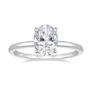 Ovaal geslepen Diamantwit sterling zilveren solitaire verlovingsring